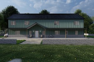 Barndominium Exterior - Front Elevation Plan #1107-19