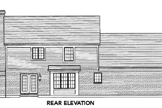 Exterior - Rear Elevation for Traditional House Plan #46-454 - 3 bed, 2.5 bath