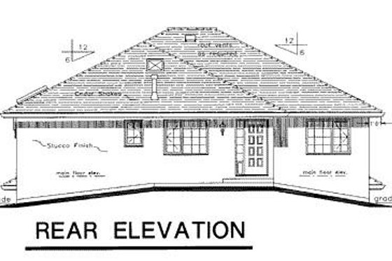 Exterior - Rear Elevation for European House Plan #18-9203 - 4 bed, 3 bath