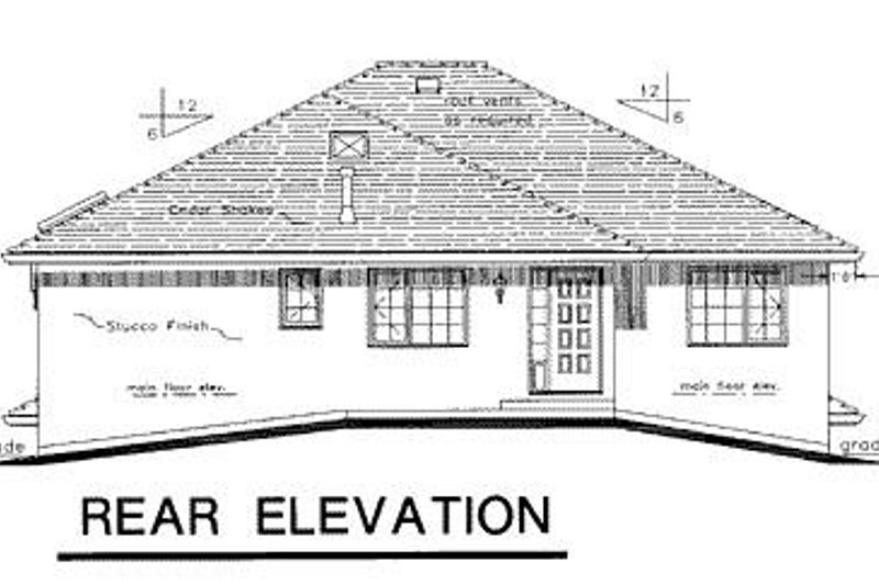 Home Plan - Exterior - Rear Elevation for European House Plan #18-9203 - 4 bed, 3 bath