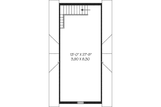 Floor Plan - Upper Floor for Colonial House Plan #23-435, 0 bath