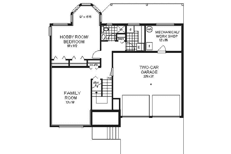 Home Plan - Floor Plan - Lower Floor for European House Plan #18-301 - 4 bed, 3 bath