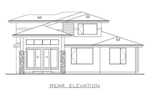 Exterior - Rear Elevation for Modern House Plan #1100-49 - 3 bed, 3.5 bath