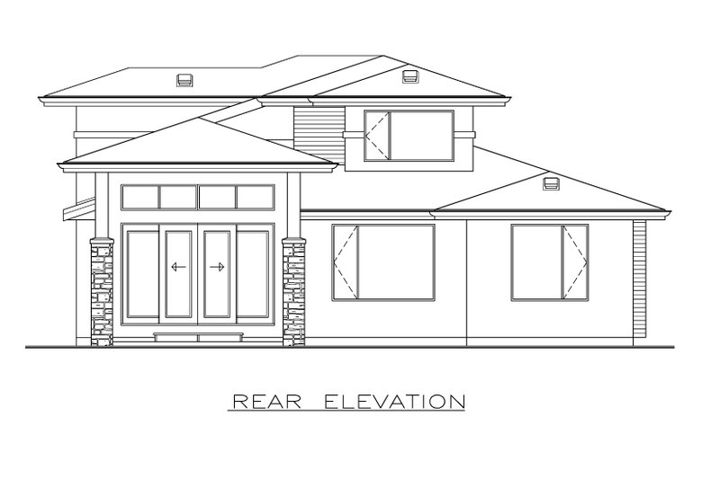 Home Plan - Exterior - Rear Elevation for Modern House Plan #1100-49 - 3 bed, 3.5 bath