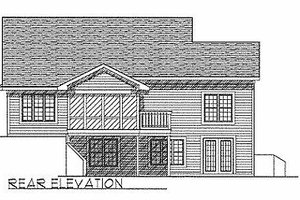 Exterior - Rear Elevation for Traditional House Plan #70-116 - 2 bed, 1.5 bath