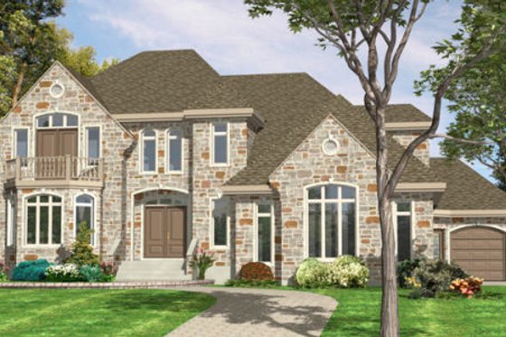 Exterior - Front Elevation for European House Plan #138-236 - 3 bed, 2.5 bath
