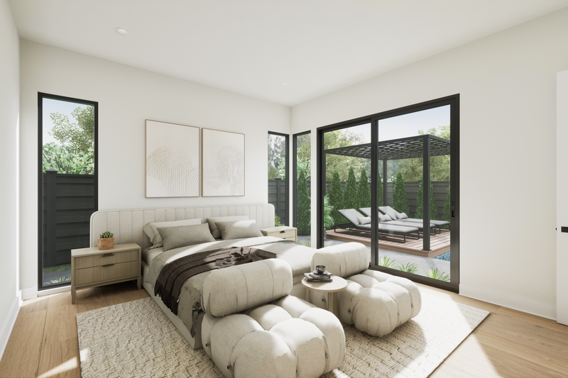 House Blueprint - Interior - Master Bedroom for Modern House Plan #1087-1 - 4 bed, 3.5 bath