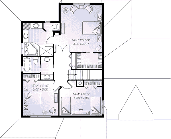 Dream House Plan - Country Floor Plan - Upper Floor Plan #23-589