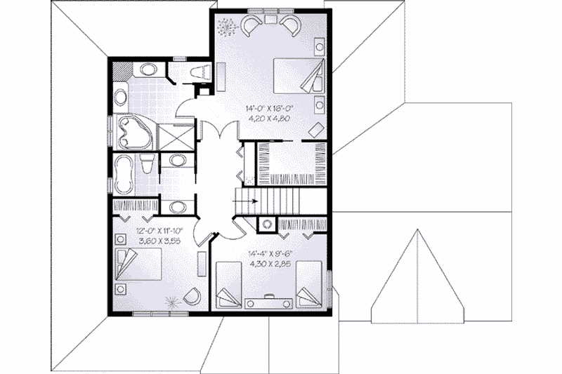 Dream House Plan - Floor Plan - Upper Floor for Country House Plan #23-589 - 3 bed, 2.5 bath