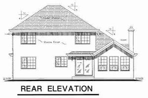 Exterior - Rear Elevation for European House Plan #18-9044 - 4 bed, 3 bath