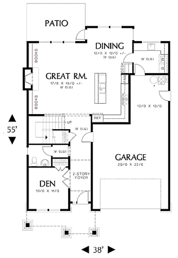 Home Plan - Craftsman Floor Plan - Main Floor Plan #48-514