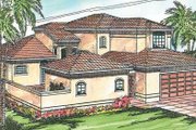 Mediterranean Style House Plan - 4 Beds 3.5 Baths 2567 Sq/Ft Plan #124-230 