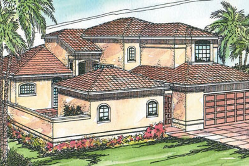 House Blueprint - Mediterranean Exterior - Front Elevation Plan #124-230