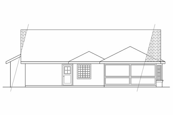 Exterior - Rear Elevation for Mediterranean House Plan #124-250 - 4 bed, 2 bath