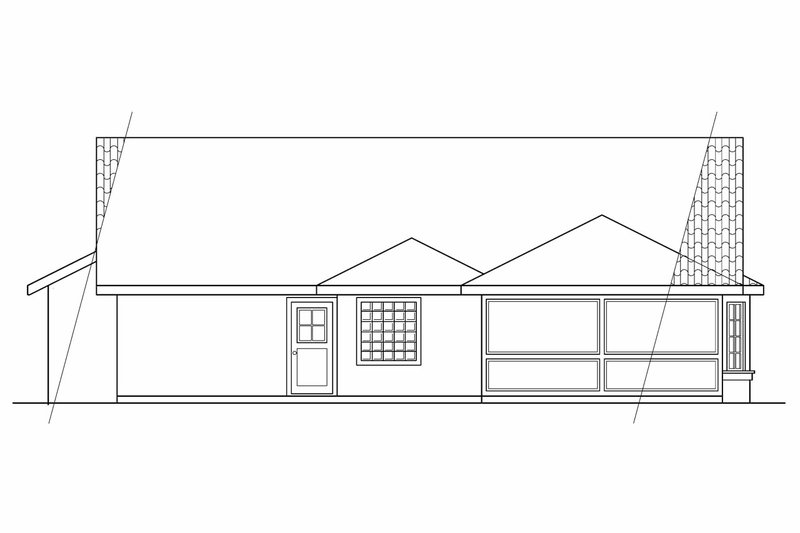 Home Plan - Exterior - Rear Elevation for Mediterranean House Plan #124-250 - 4 bed, 2 bath