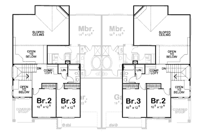 House Plan Design - Floor Plan - Upper Floor for Traditional House Plan #20-1276 - 3 bed, 3 bath