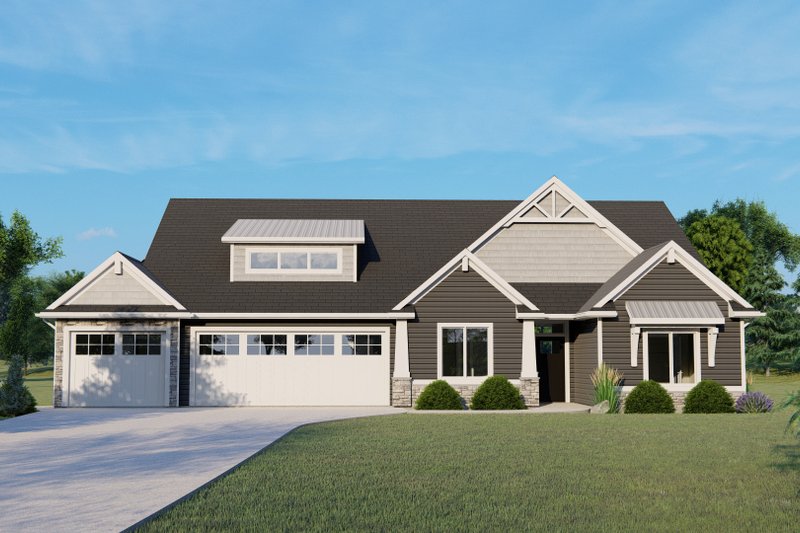 Architectural House Design - Ranch Exterior - Front Elevation Plan #1064-179