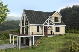 Country Exterior - Front Elevation Plan #932-995