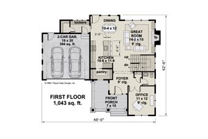 Floor Plan - Main Floor for Traditional House Plan #51-1198 - 4 bed, 3.5 bath