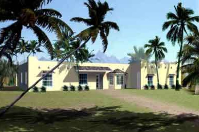 Dream House Plan - Adobe / Southwestern Exterior - Front Elevation Plan #1-864