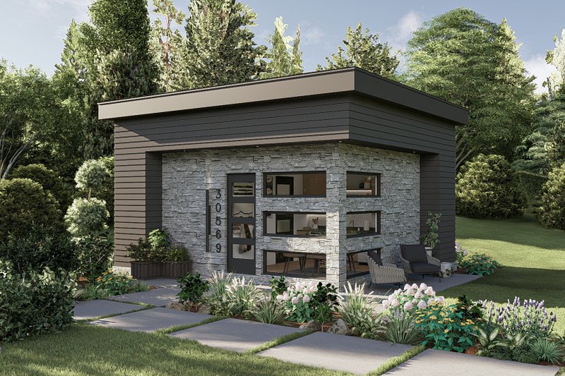 Architectural House Design - Modern Exterior - Front Elevation Plan #455-355