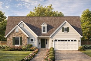 Home Plan - Exterior - Front Elevation for Ranch House Plan #1053-11 - 3 bed, 2 bath