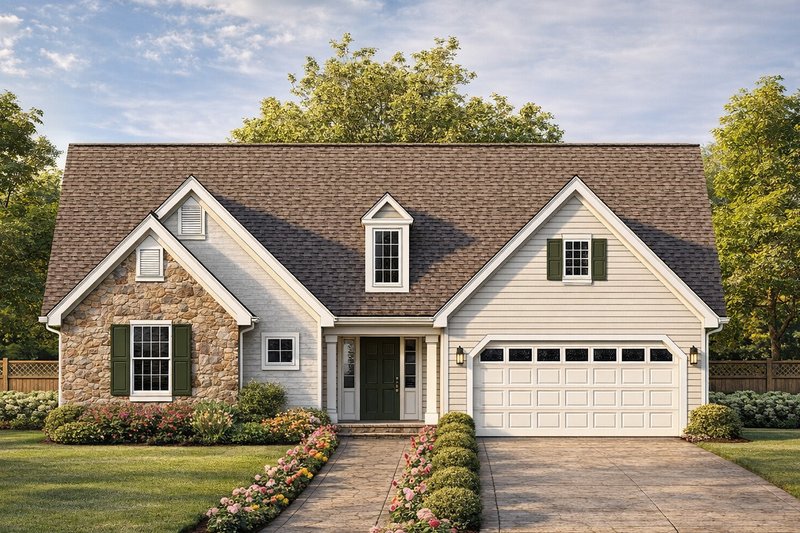Home Plan - Exterior - Front Elevation 2 for Ranch House Plan #1053-11 - 3 bed, 2 bath