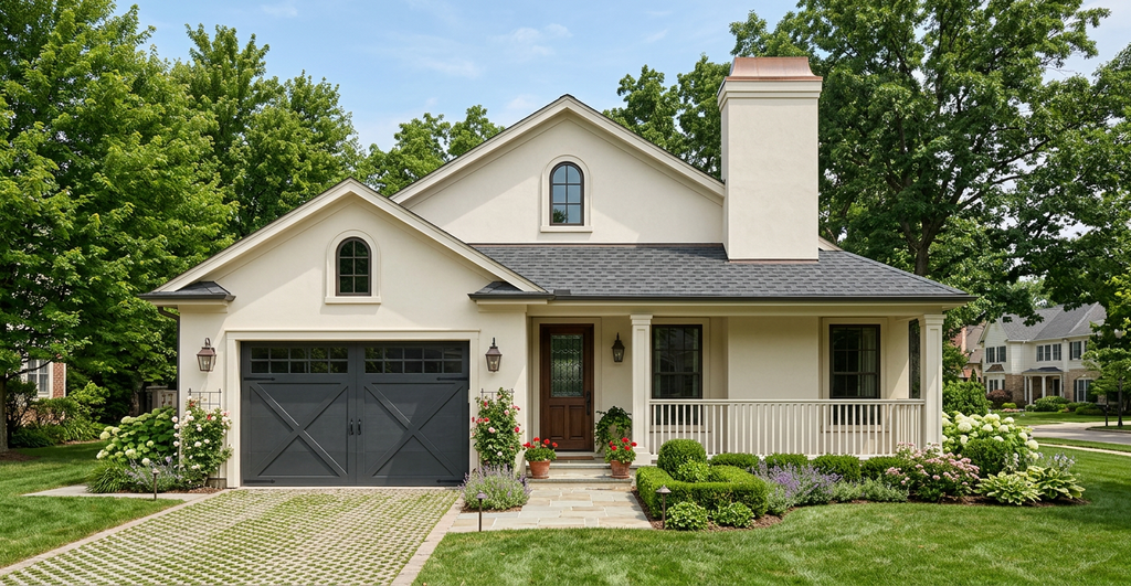 Exterior - Front Elevation 2 for European House Plan #30-133 - 3 bed, 2 bath