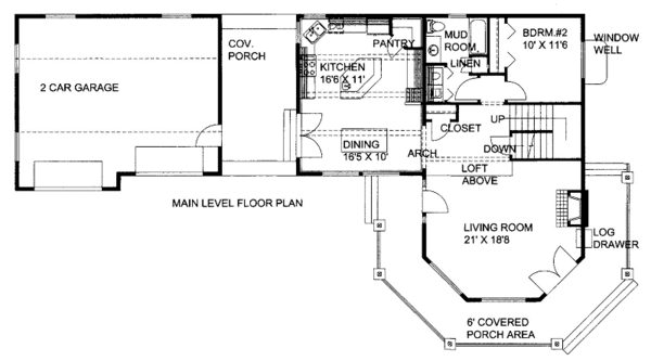 House Blueprint - Cabin Floor Plan - Main Floor Plan #117-793