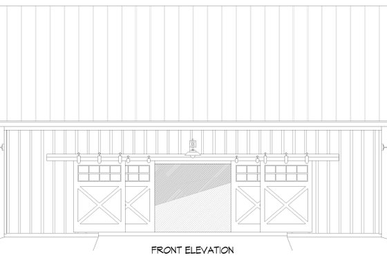 Exterior - Front Elevation 3 for Farmhouse House Plan #932-800, 0.5 bath