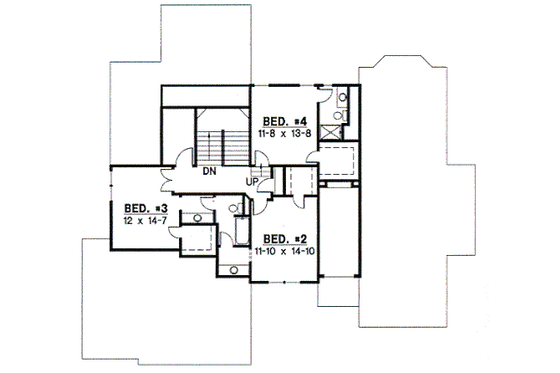 Floor Plan - Upper Floor for Traditional House Plan #67-701 - 4 bed, 3 bath