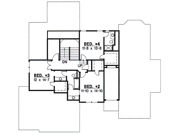 Traditional Floor Plan - Upper Floor Plan #67-701