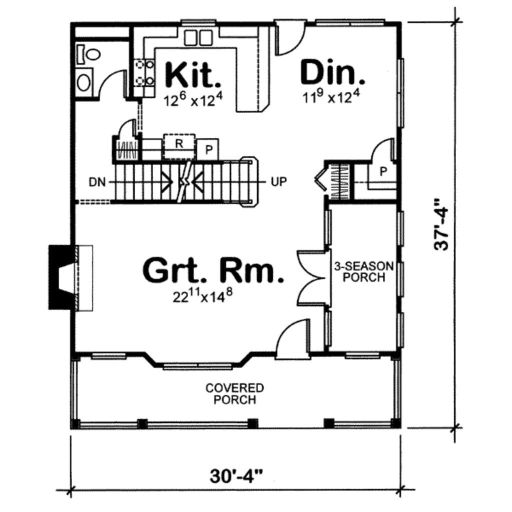 Cottage Style House Plan - 3 Beds 2.5 Baths 1650 Sq/Ft Plan #20-472