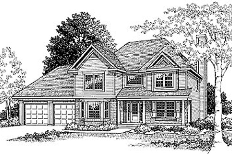 Traditional Style House Plan - 3 Beds 2.5 Baths 1912 Sq/Ft Plan #70-239