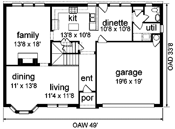 Traditional Floor Plan - Main Floor Plan #84-147