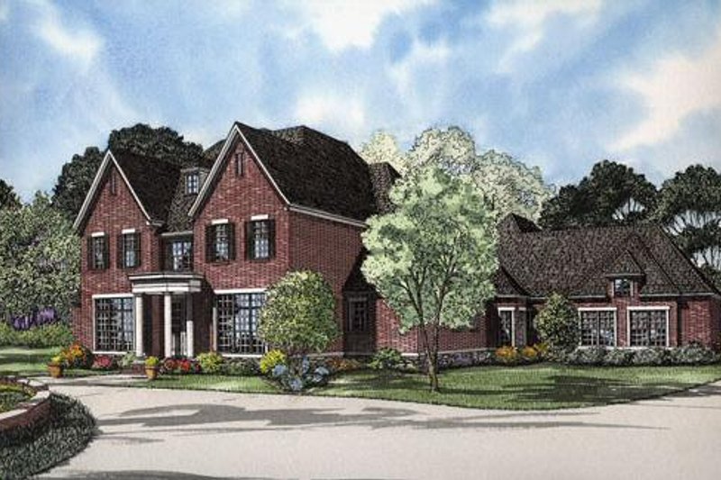 Architectural House Design - Colonial Exterior - Front Elevation Plan #17-2166