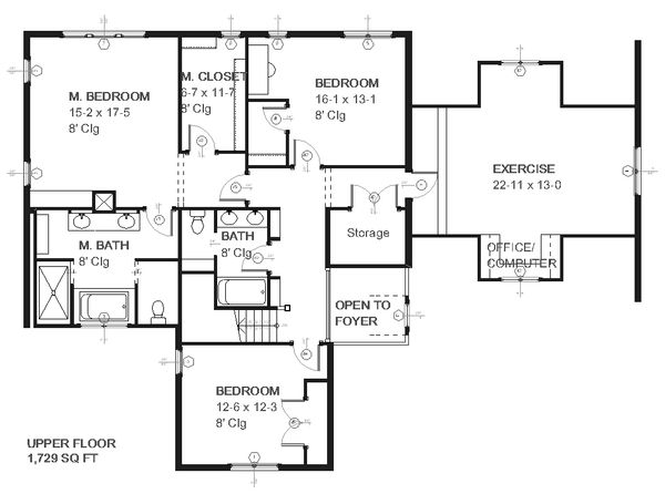 Tudor Floor Plan - Upper Floor Plan #901-12