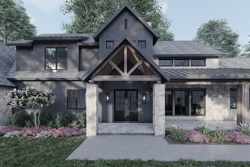 Home Plan - Exterior - Front Elevation 3 for Contemporary House Plan #923-400 - 4 bed, 3.5 bath