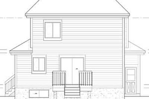 Exterior - Rear Elevation for Traditional House Plan #25-2031 - 3 bed, 1.5 bath