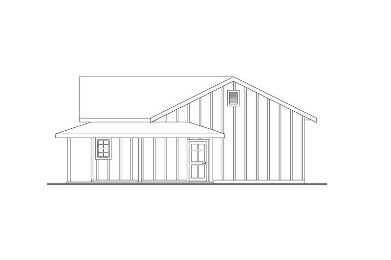 House Blueprint - Exterior - Rear Elevation for Farmhouse House Plan #124-1462, 1 bath