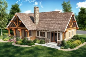Exterior - Rear Elevation for Country House Plan #942-27 - 3 bed, 2 bath