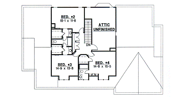 Country Floor Plan - Upper Floor Plan #67-716
