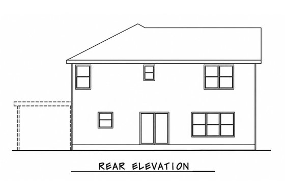 Exterior - Rear Elevation for Craftsman House Plan #20-2343 - 4 bed, 2.5 bath