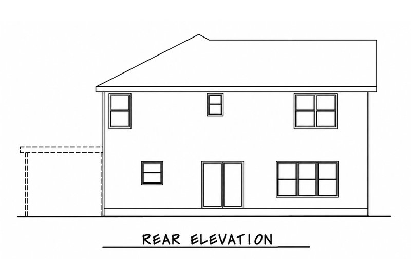 Home Plan - Exterior - Rear Elevation for Craftsman House Plan #20-2343 - 4 bed, 2.5 bath