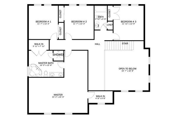 House Design - Traditional Floor Plan - Upper Floor Plan #1060-214