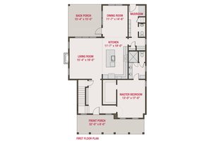 Floor Plan - Main Floor for Farmhouse House Plan #461-74 - 4 bed, 2.5 bath