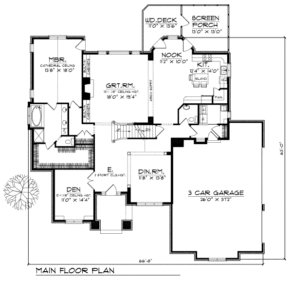 Home Plan - European Floor Plan - Main Floor Plan #70-478