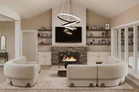 Interior - Family Room for Craftsman House Plan #1089-63 - 3 bed, 2.5 bath