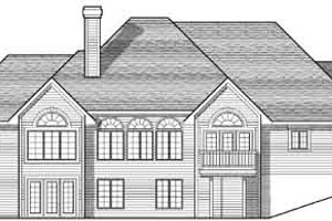 Exterior - Rear Elevation for European House Plan #70-796 - 4 bed, 3 bath