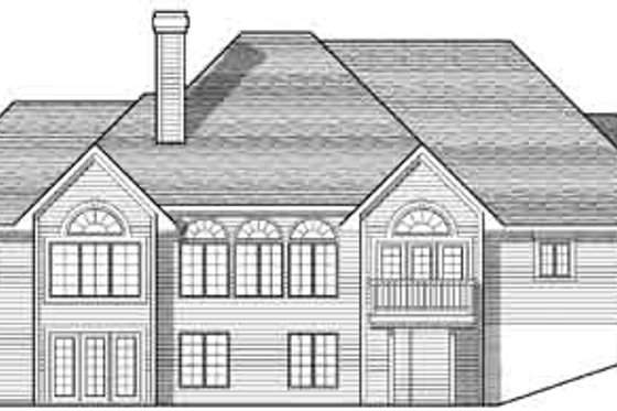 Exterior - Rear Elevation for European House Plan #70-796 - 4 bed, 3 bath